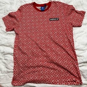 Red adidas shirt